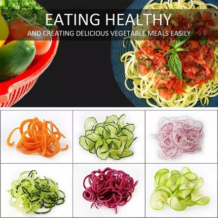 Manual Vegetable Slicer Spiralizer 4-IN-1 Blade Zucchini Noodle Spaghetti Maker