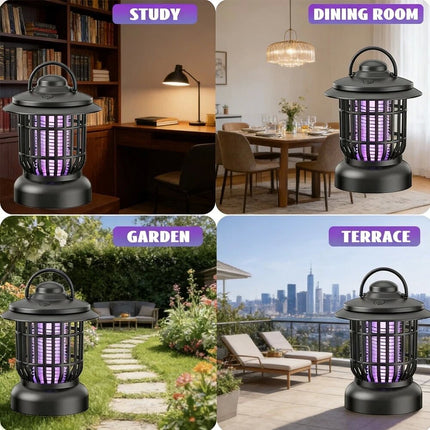 Electric LED Insect Zapper Mosquito Trap Catcher Lamp - Black
