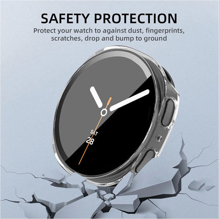 For Samsung Galaxy Watch 8 Case Cover With Glass Screen Protector 44mm Clear