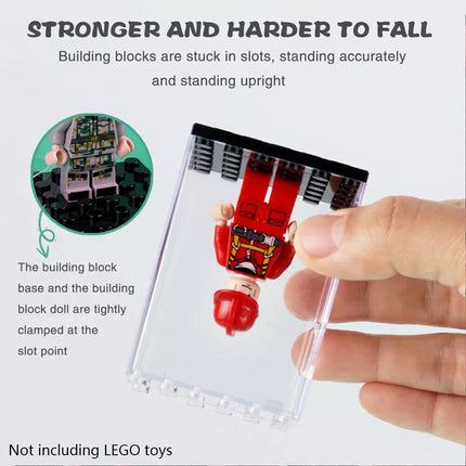 5PCS Lego Minifigure Display Case New Clear Black Base Box Suitable Stackable