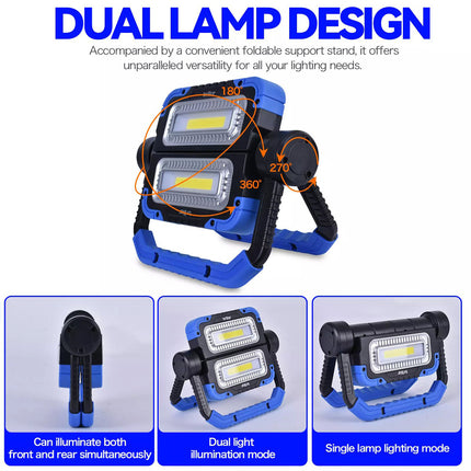 Rechargeable Work Light 360° Rotating Portable COB Versatile Waterproof Flood