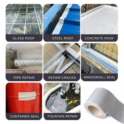 1 Rolls 150mm*5m Waterproof Tape Butyl Rubber Aluminium Foil Roof Pipe Caravan Repair Flashing