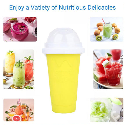 Yellow Slushie Maker Cup Quick Freeze Magic Squeeze Cup Milkshake Cup Ice Cream Maker