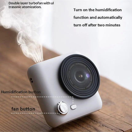 White-Camera Neck Fan Bladeless Hanging Air Cooler USB Rechargeable Portable Personal