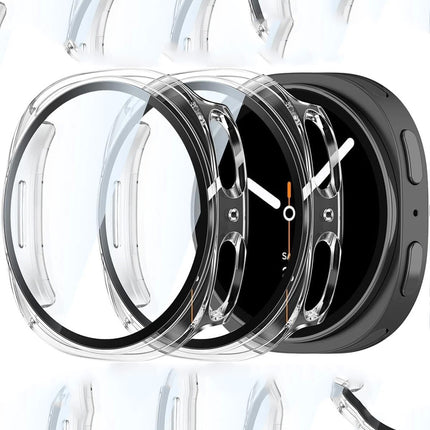 For Samsung Galaxy Watch 8 Case Cover With Glass Screen Protector 44mm Black