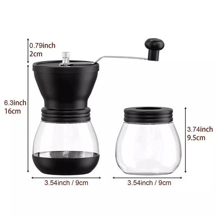 Coffee Bean Grinder Manual Portable Hand-Held Adjustable Mill Home Kitchen Tool