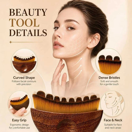 Ergonomic Design Lymphatic Contour Face Brush Dry Brushing Drainage Massage Skin