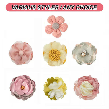 2 Pcs Light Yellow Toddlers Hair Accessories Hairpins Girl Clips Bow Flowers