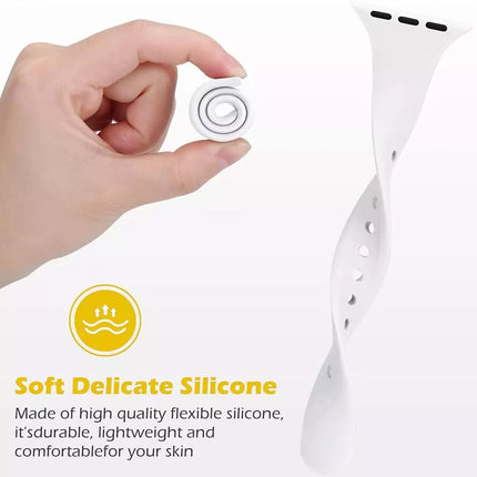 Silicone Sports Band For Apple Watch Series 2-7/SE 38mm 44mm White
