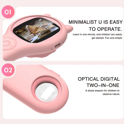 500X Handheld Digital Microscope with 8 LED Light Magnifying Glass HD Magnifier Pink