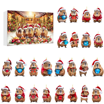 Advent Calendar 24 Days Christmas Countdown Blind Box Capybara Pendants