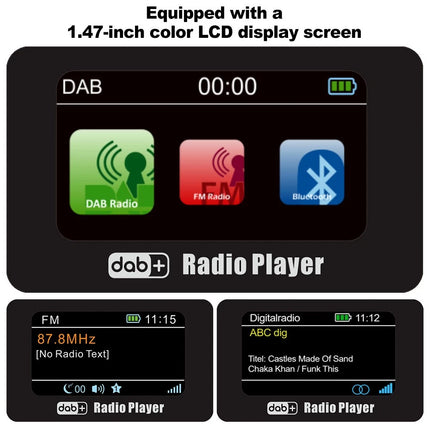 Portable Mini Pocket DAB/DAB + Digital Receiver MP3 Player FM Radio Rechargeable