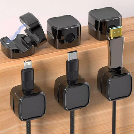12Pcs Magnetic Cable Wire Clips Tidy Cord Lead Organiser USB Charger Cable Holder
