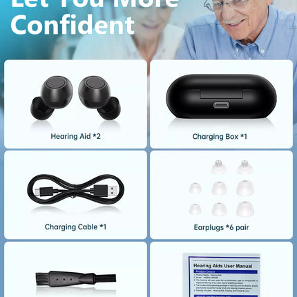 Digital Hearing Aids Noise Cancelling 16 Channel Severe Loss Sound Amplifier ITE