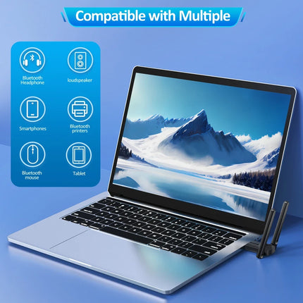 2Pcs 180M Long Range USB Bluetooth Adapter 5.3 for PC Audio Mouse Keyboard Windows
