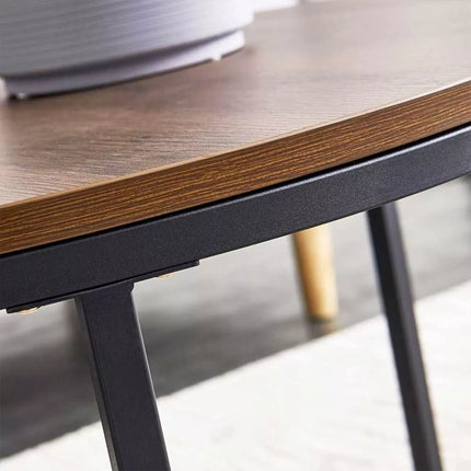 Set of 2 Round Wood Coffee Table Nesting Table End Sofa Bedside Side Furniture