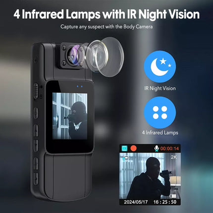 1080P Police Body Camera Audio Video Cam Recorder Night Vision DVR Camcorder