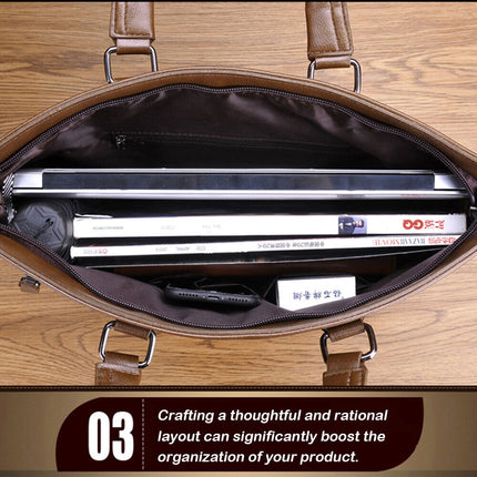 14'' Mens Leather Shoulder Bag Handbag Business Briefcase Crossbody Tote Men