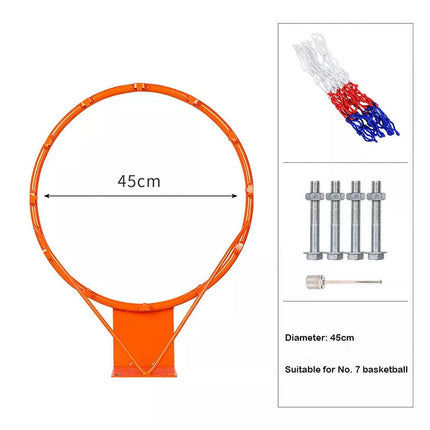 Basketball Ring Hoop Net Wall Mounted Outdoor Hanging Basket Professional 45CM