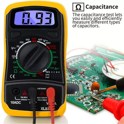 Digital Multimeter Automotive AC/DC Voltmeter Current Meter Multi Tester+4 Leads