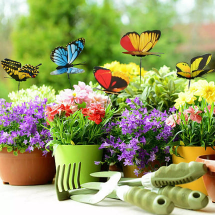 50PCS 8cm Luminous Butterfly Lawn Ornament Fairy Garden Decor Outdoor Yard