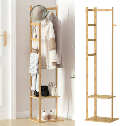 Garment Coat Clothes Stand Rack Hat Shoe Wooden Hanger Holder Shelf Organizer