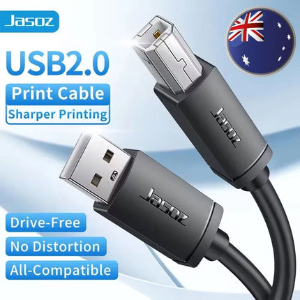 0.5M JASOZ USB Cable for Printer Brother Canon Dell Epson HP Male Type A to B
