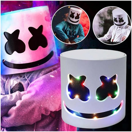 Halloween LED Light Up Mask Full Head DJ Mask Singer Costume Cosplay Party Mask