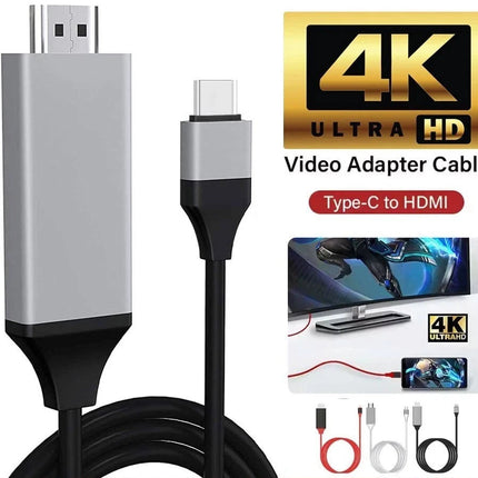 Red 2M 4K USB C to HDMI Cable Type Adapter For iPhone 16 MacBook iPad Android Tab