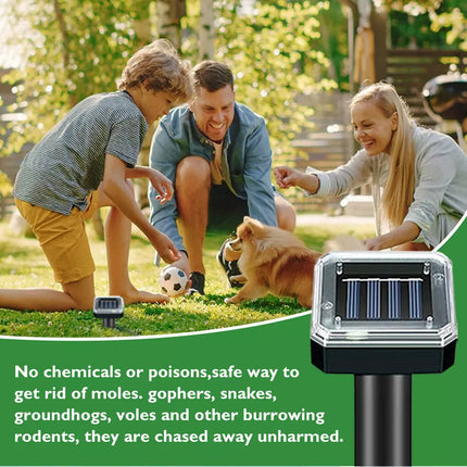 6Pcs Garden Snake Repeller Multi Pulse Ultrasonic Solar Powered Pest Repellent