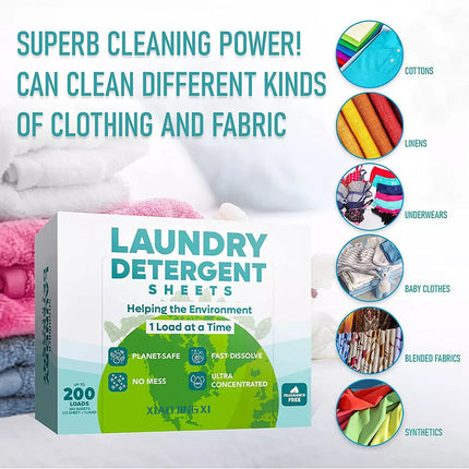 100 Sheets Laundry Detergent Eco-friendly Ultra Concentrated Washing Sheet