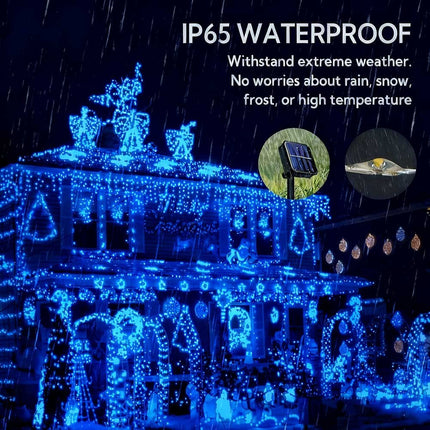 Solar Powered Christmas String Lights Waterproof LED Garden Light Blue