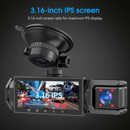 1080P Car Dash Cam Front and Inside Dash Camera Driving Recorder IR Night Vision