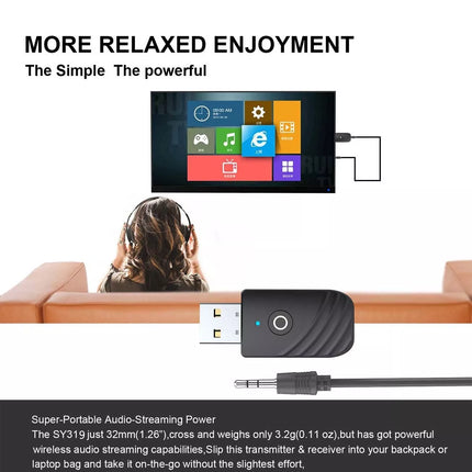 USB Bluetooth 5.0 Transmitter Receiver Audio Adapter AUX 3.5mm TV CAR PC Speaker