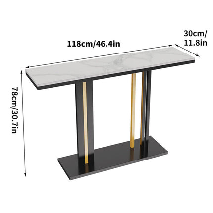 Delicate Texture Marble Console Table Narrow Long Sofa Table Hall Display Stand