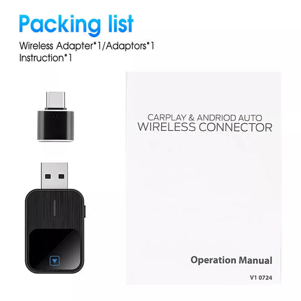 Wireless Carplay Adapter Android Auto USB Car Dongle 2 in 1 Mini Auto Navigation