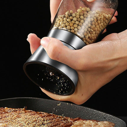 Small Stainless Steel Salt and Pepper Grinder Manual Ceramic Mills Glass Kitchen