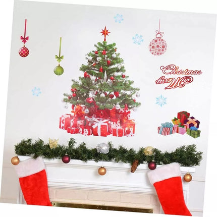 3Pcs Christmas Window Wall Stickers Santa Xmas Wallpaper Home Decor Decorations