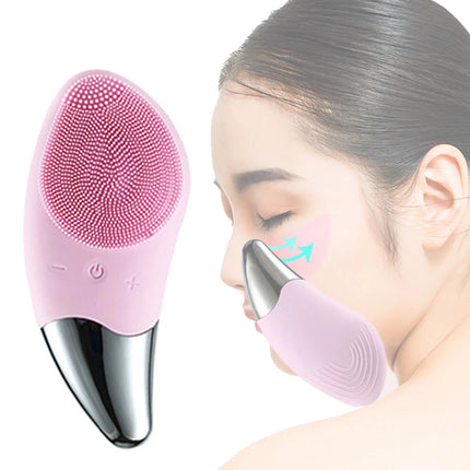 Electric Silicone Facial Cleansing Brush Face Washing Brush Cleaner Massager