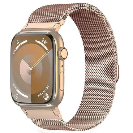 Apple Watch Band Series 7 SE 6 5 4 3 2 Magnetic Stainless Steel Rose Gold
