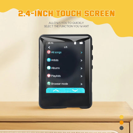Portable Bluetooth 5.3,MP3 Touch Scree Music Player FM Radio Support 64GB