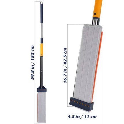New Upgrade Style Large Flat Mop, 360°Rotating Magic Self Wringing Mop+2 Pads