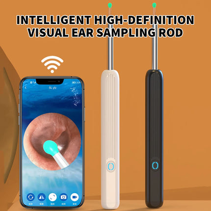 Ear Cleaner Ear Wax Remover Camera Cleaning Removal Pick Tool Light Visual Scoop Black