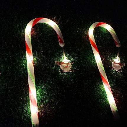 5x Solar Powered LED Christmas Sugar Candy Light Outdoor Garden Lamp Backyard