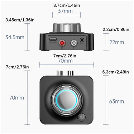 Bluetooth 5.0 Receiver 3.5mm AUX To 2RCA Audio Stereo Wireless Adapter