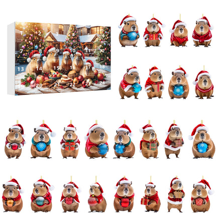 Advent Calendar 24 Days Christmas Countdown Blind Box Capybara Pendants