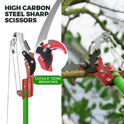 8M Detachable Pole Pruning Saw Tree Trimmer Saw Shearing Storage Bag Portable