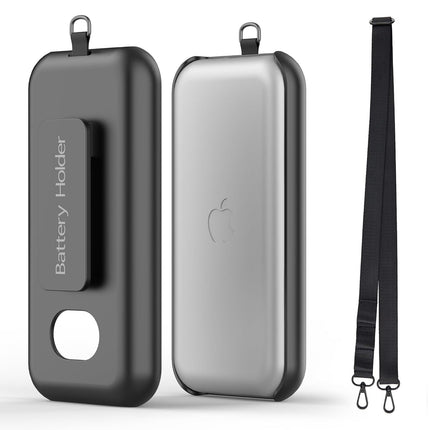 Black Battery Case for Apple Vision Pro Holder with Belt Clip Shoulder Strap Cover VR