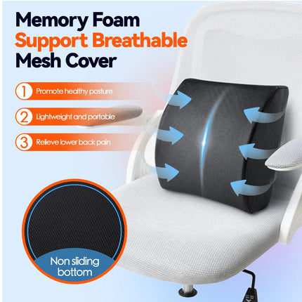 Coccyx Orthopedic Memory Foam Lumbar Back Pillow Pain Relief Support AU Office