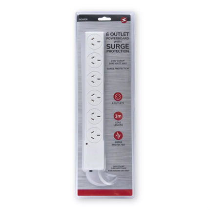 6 Way Socket Outlet Surge Protector Power Strip Powerboard AU PLUG